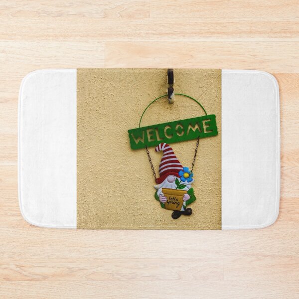 Item preview, Welcome Gnome Spring Sign Hanging On Textured Yellow Wall Home Decor Greeting Ornament designed and sold by Nmallia.