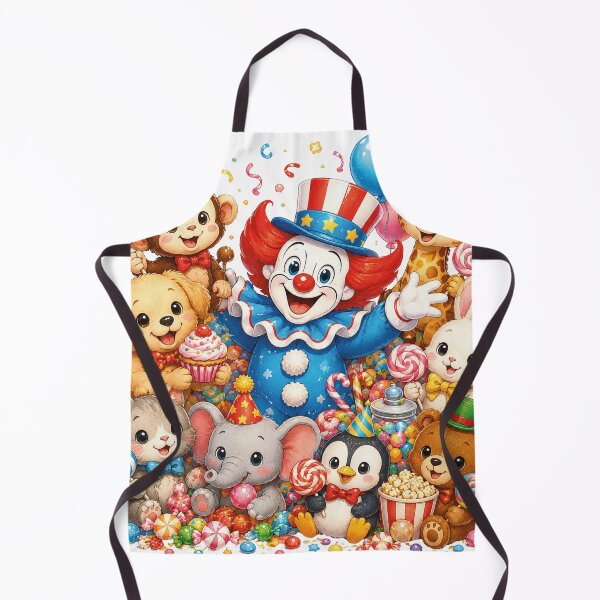 Item preview, Bozo the Clown Fan Art – Kawaii Circus Clown with Cute Animals & Colorful Candy designed and sold by lavanya11.