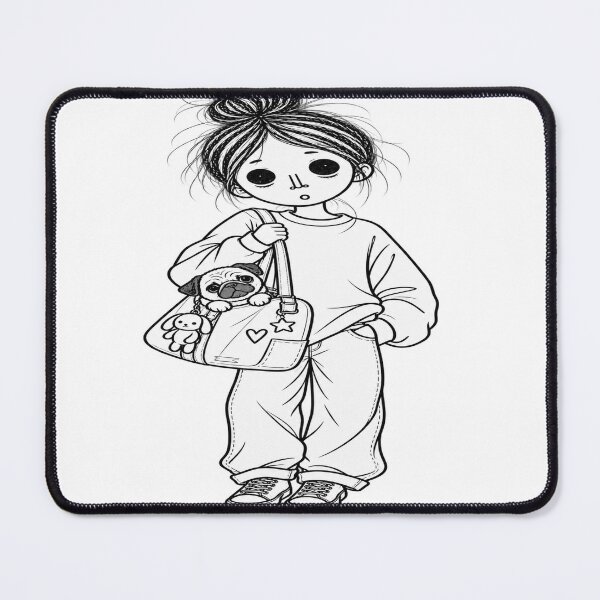 Item preview, Cute Girl With Pug designed and sold by Teem97.