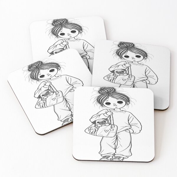 Item preview, Cute Girl With Pug designed and sold by Teem97.