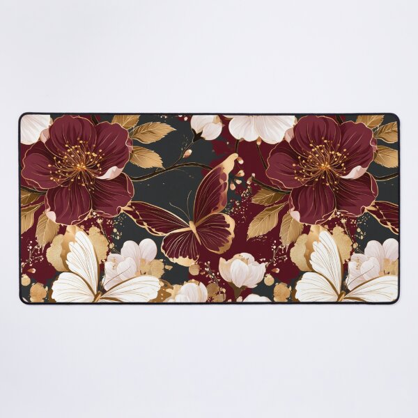 Item preview, Burgundy Butterflies and Blossoms with Gold Accents designed and sold by haleymaree.