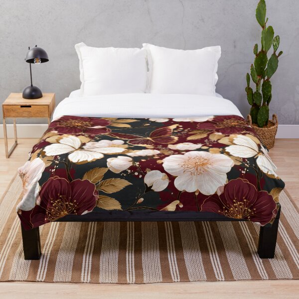 Item preview, Burgundy Butterflies and Blossoms with Gold Accents designed and sold by haleymaree.