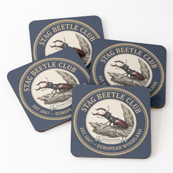 Item preview, Stag Beetle Club Vintage Badge Woodland Insect designed and sold by CalmCapy Co.