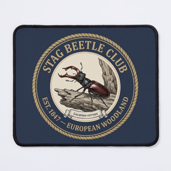 Item preview, Stag Beetle Club Vintage Badge Woodland Insect designed and sold by CalmCapy Co.