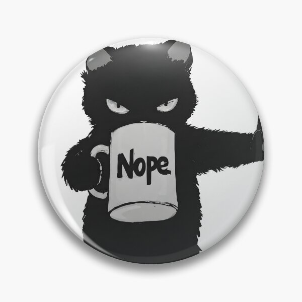 Item preview, Black Cat Coffee Nope Sarcasm Goth Humor Gift designed and sold by OH-MY-GOTH.