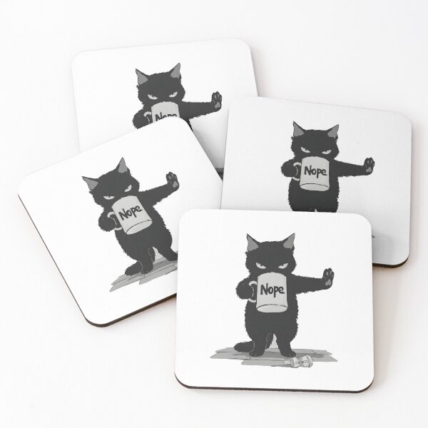 Item preview, Black Cat Coffee Nope Sarcasm Goth Humor Gift designed and sold by OH-MY-GOTH.