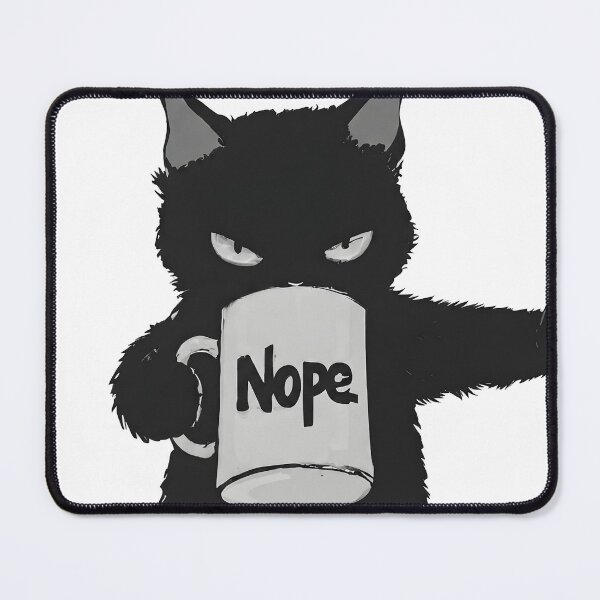Item preview, Black Cat Coffee Nope Sarcasm Goth Humor Gift designed and sold by OH-MY-GOTH.