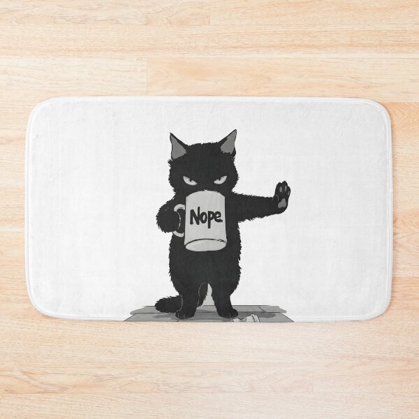 Item preview, Black Cat Coffee Nope Sarcasm Goth Humor Gift designed and sold by OH-MY-GOTH.