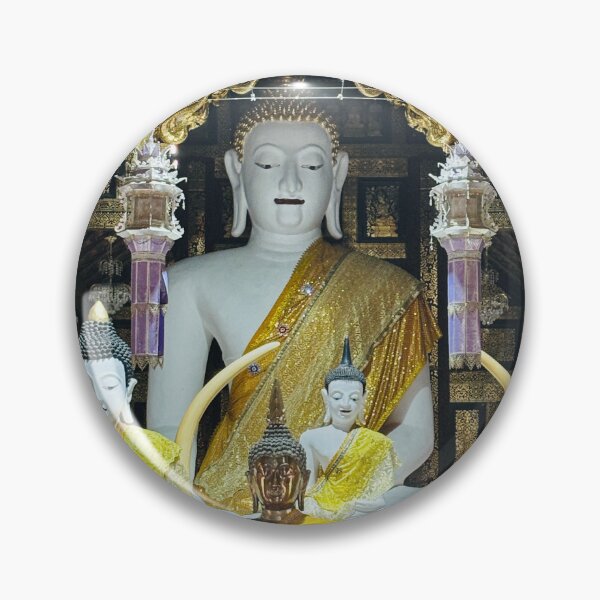 Item preview, Sacred White Buddha and Golden Statues Shrine Thailand Temple Photo designed and sold by HistoryDesigns.