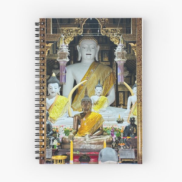 Item preview, Sacred White Buddha and Golden Statues Shrine Thailand Temple Photo designed and sold by HistoryDesigns.