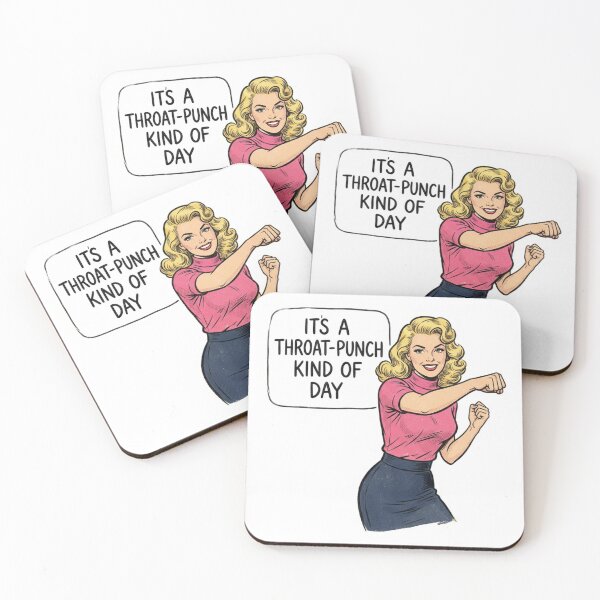 Item preview, It's A Throat Punch Kind Of Day Retro Woman Sarcastic Humor Meme designed and sold by raedattia.