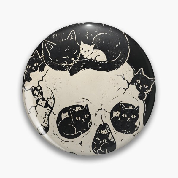 Item preview, Skull full of black cats Gothic Dark Art motif designed and sold by OH-MY-GOTH.