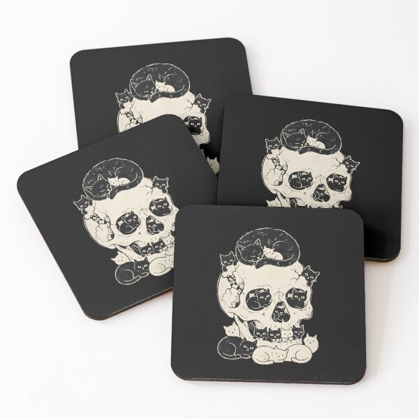 Item preview, Skull full of black cats Gothic Dark Art motif designed and sold by OH-MY-GOTH.
