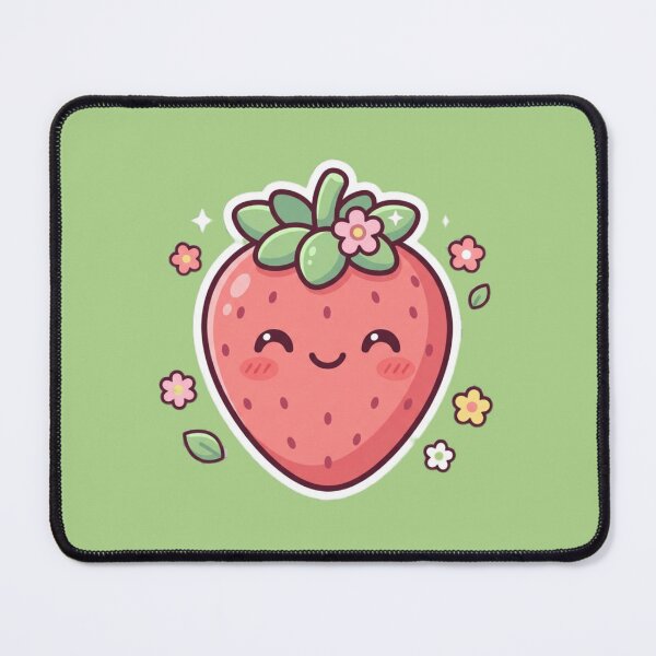 Item preview, Kawaii Strawberry Character Sticker Art designed and sold by Tinydoodlenest .