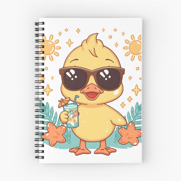 Item preview, Cute Summer Duck Sticker | Kawaii Yellow Duck with Sunglasses & Tropical Drink | Funny Summer Duck | Beach Vacation Gift designed and sold by dreamz-world.