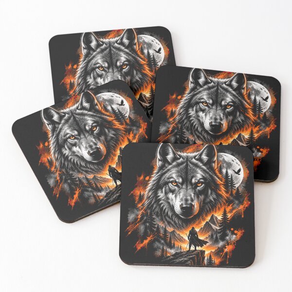 Item preview, Wilderness Wolf Warrior – Dramatic Wolf Wildlife Fantasy Art designed and sold by wildflux.