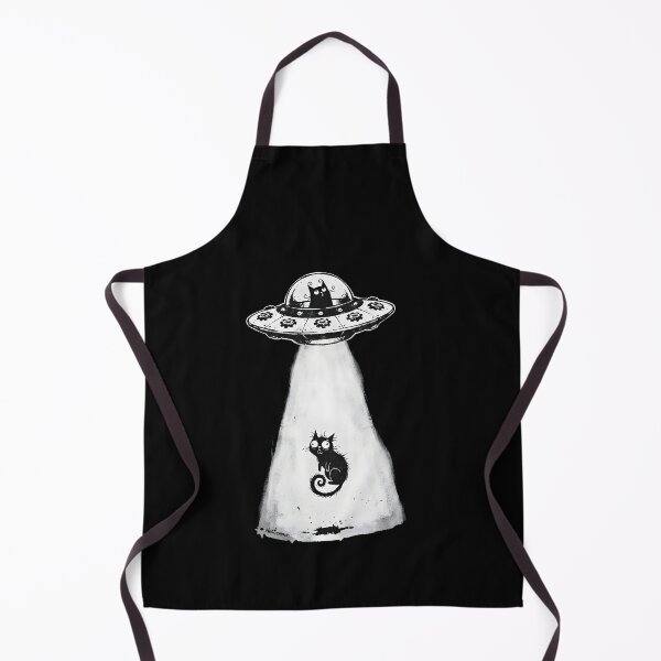 Item preview, UFO abducts terrified black cat - funny sci-fi motif designed and sold by OH-MY-GOTH.