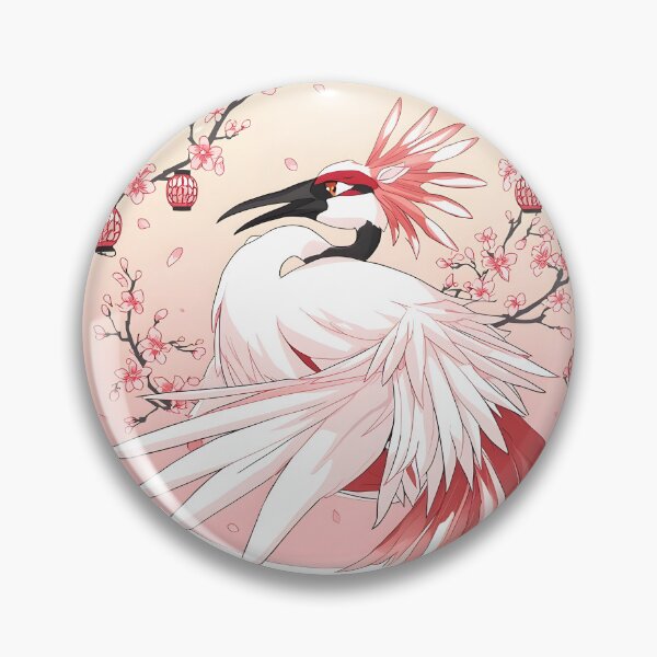 Item preview, Japanese Crane Cherry Blossom Sticker | Elegant Red Crowned Crane with Sakura Flowers | Japanese Bird Art | Japan Aesthetic Gift designed and sold by dreamz-world.