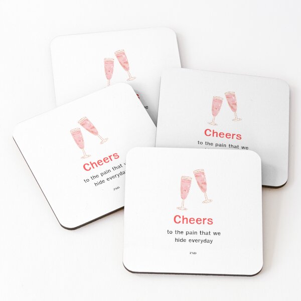 Item preview, Cheers To The Hidden Pain | Pink Wine Dark Humor designed and sold by Naphat Goods.