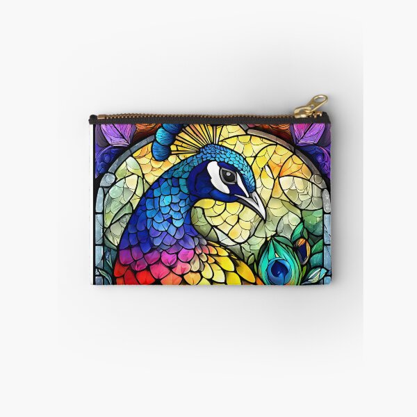 Item preview, Vibrant Stained Glass Peacock Art in Full Color designed and sold by Artessie.