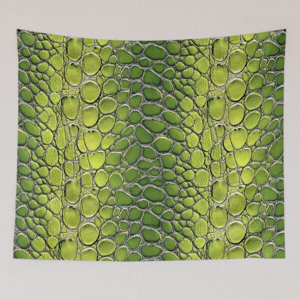 Item preview, Green Snake Skin Pattern Glossy Lime Reptile Scale Texture designed and sold by Nine Lives Studio.