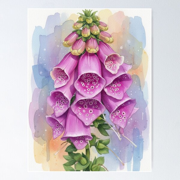 Item preview, Foxglove, watercolour designed and sold by Pinkgnomie.