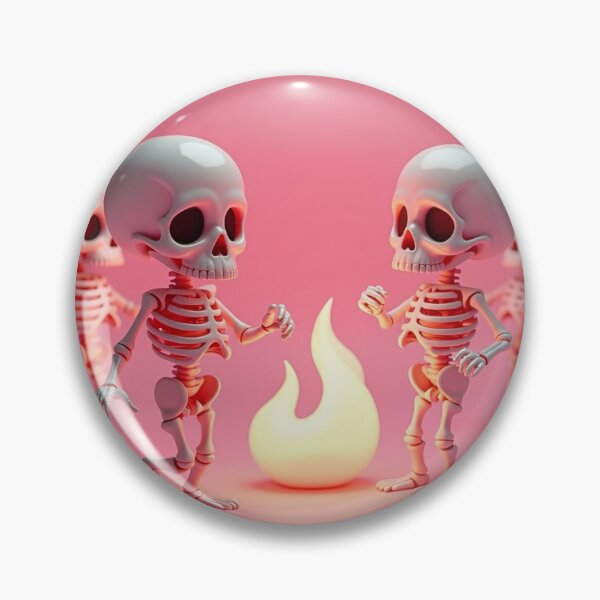 Artikelvorschau, Niedliches Chibi-Skelett tanzt ums Feuer – Pastell-Goth entworfen und verkauft von TrezeTreze.