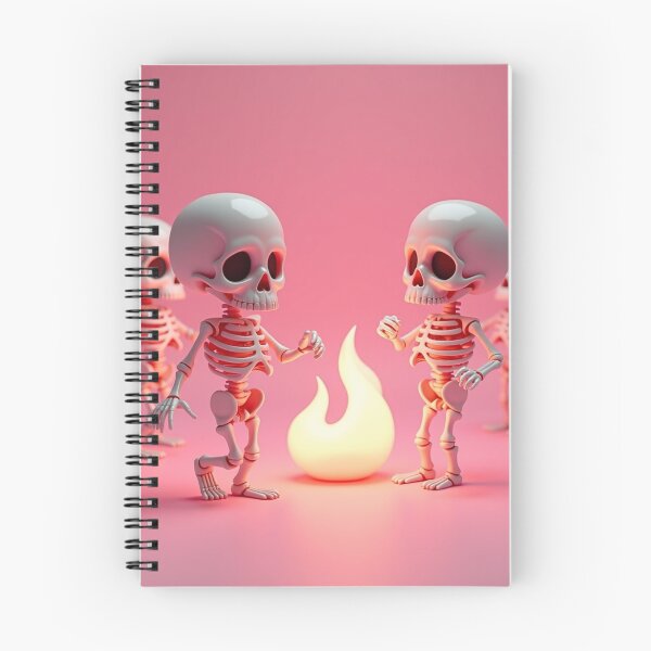 Item preview, Cute Chibi Skeleton Dance Around Fire - Pastel Goth designed and sold by TrezeTreze.