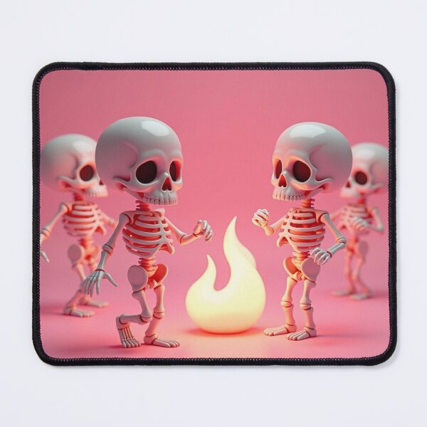 Item preview, Cute Chibi Skeleton Dance Around Fire - Pastel Goth designed and sold by TrezeTreze.