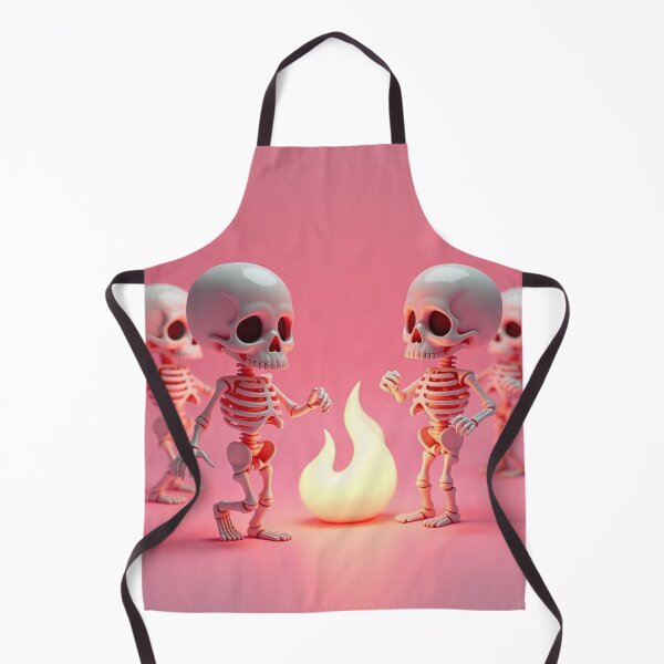 Item preview, Cute Chibi Skeleton Dance Around Fire - Pastel Goth designed and sold by TrezeTreze.