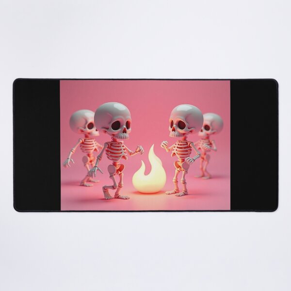 Item preview, Cute Chibi Skeleton Dance Around Fire - Pastel Goth designed and sold by TrezeTreze.