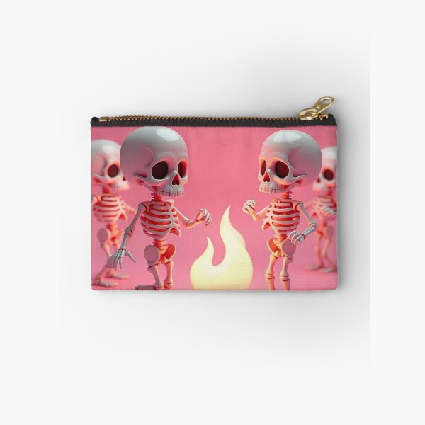 Item preview, Cute Chibi Skeleton Dance Around Fire - Pastel Goth designed and sold by TrezeTreze.