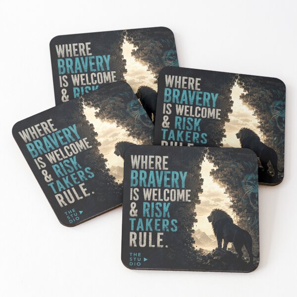 Item preview, Lion Motivation | Courage Bravery Risk Taker Inspirational Quote designed and sold by AbstractAuraArt.