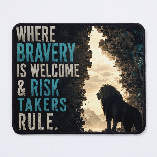 Item preview, Lion Motivation | Courage Bravery Risk Taker Inspirational Quote designed and sold by AbstractAuraArt.