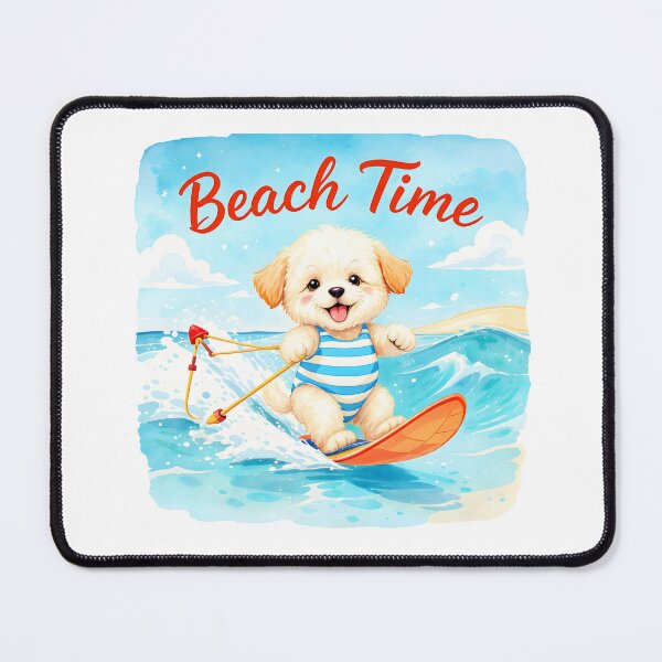 Item preview, Watercolor Surfing Maltipoo Puppy Art designed and sold by Kedspicedesign.