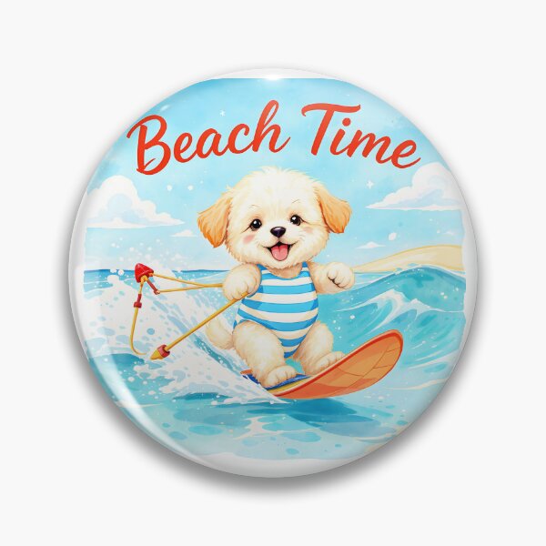 Item preview, Watercolor Surfing Maltipoo Puppy Art designed and sold by Kedspicedesign.