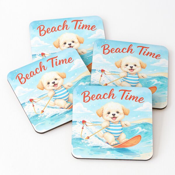 Item preview, Watercolor Surfing Maltipoo Puppy Art designed and sold by Kedspicedesign.