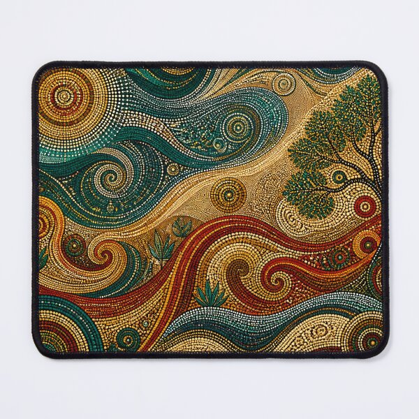 Item preview, Aboriginal Inspired Dot Art - Australian Dreamtime Spiral Earth Landscape designed and sold by GrinGalore.