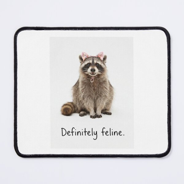 Item preview, Definitely feline raccoon trash panda funny sarcastic sarcasm cat kitten kitty parody christmas birthday designed and sold by CheeseBlueprint.