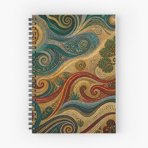 Item preview, Aboriginal Inspired Dot Art - Australian Dreamtime Spiral Earth Landscape designed and sold by GrinGalore.