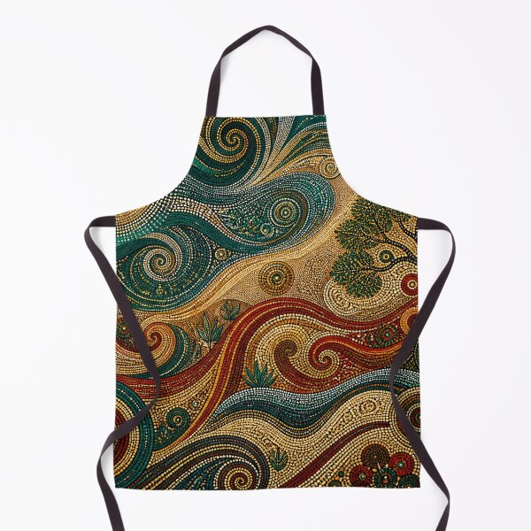 Item preview, Aboriginal Inspired Dot Art - Australian Dreamtime Spiral Earth Landscape designed and sold by GrinGalore.