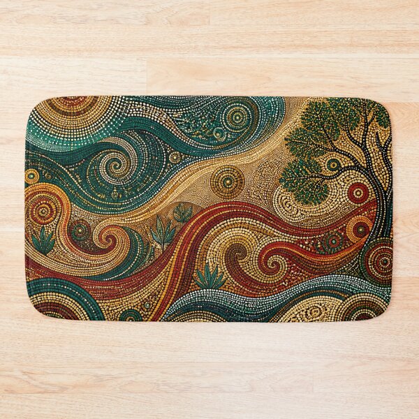 Item preview, Aboriginal Inspired Dot Art - Australian Dreamtime Spiral Earth Landscape designed and sold by GrinGalore.