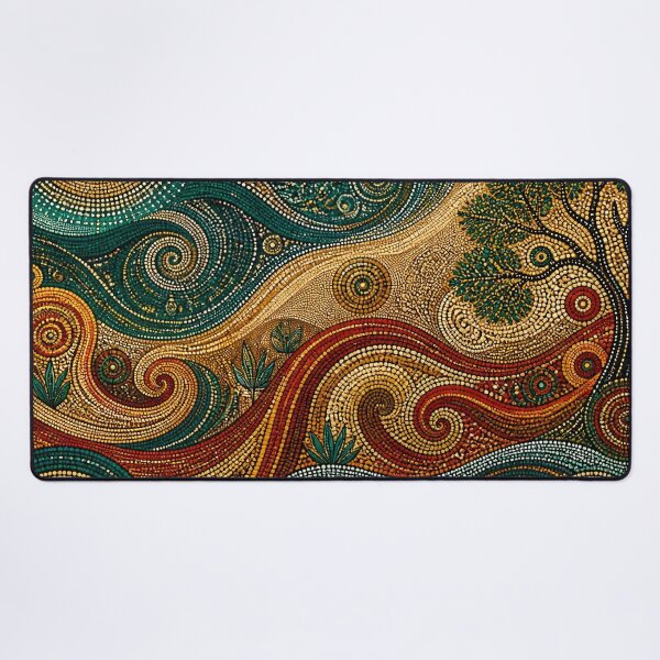 Item preview, Aboriginal Inspired Dot Art - Australian Dreamtime Spiral Earth Landscape designed and sold by GrinGalore.