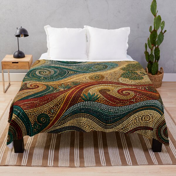 Item preview, Aboriginal Inspired Dot Art - Australian Dreamtime Spiral Earth Landscape designed and sold by GrinGalore.