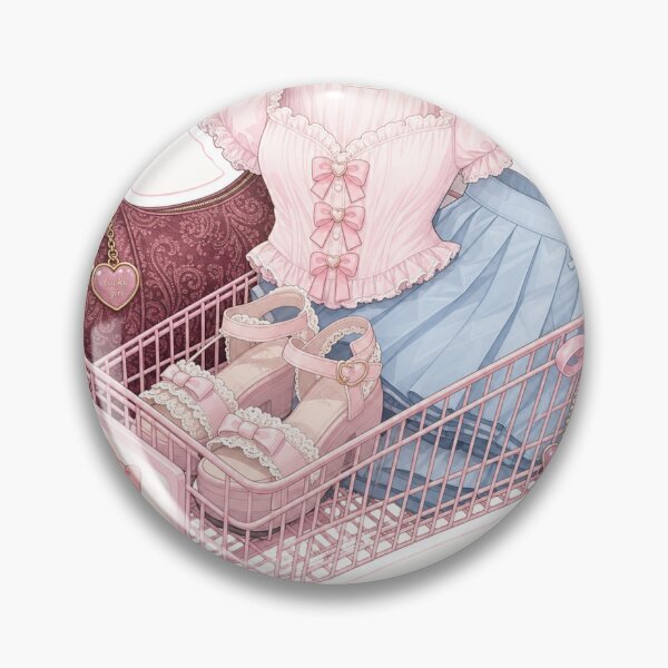 Item preview, Coquette Pink Shopping Cart Fashion Sticker - Cute Girl Therapy Outfit Aesthetic designed and sold by MuseAI.