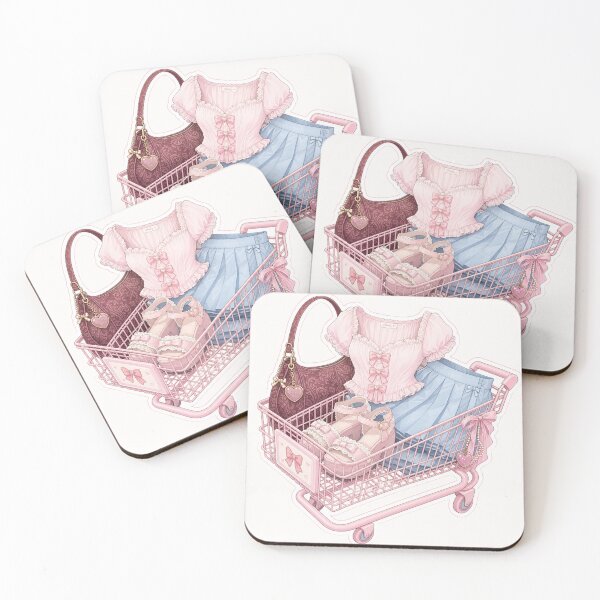 Item preview, Coquette Pink Shopping Cart Fashion Sticker - Cute Girl Therapy Outfit Aesthetic designed and sold by MuseAI.