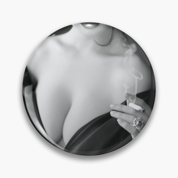 Item preview, Asian Beauty in Black Dress with Cigarette | Film Noir Pin-Up for Man Cave designed and sold by Synth Seduction.