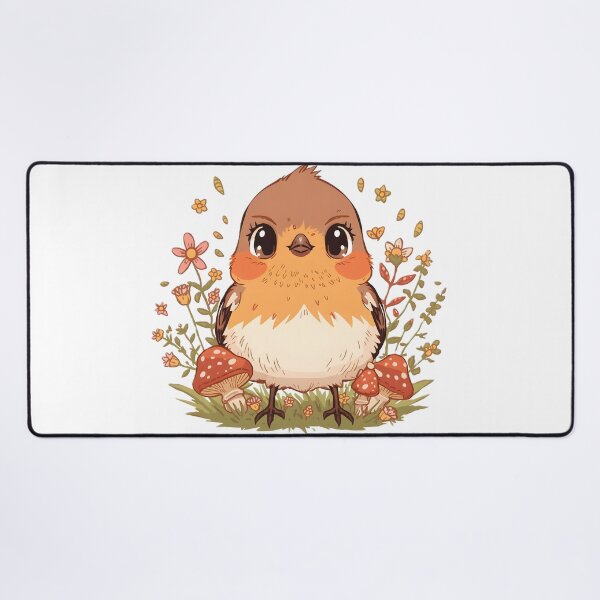 Item preview, Cute Robin Wildflower Sticker | Kawaii Robin with Mushrooms & Forest Flowers | Cottagecore Bird | Woodland Nature Gift designed and sold by dreamz-world.