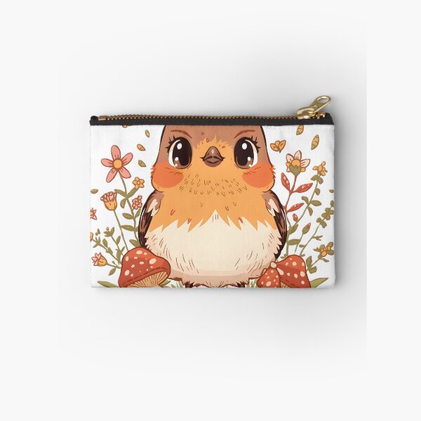 Item preview, Cute Robin Wildflower Sticker | Kawaii Robin with Mushrooms & Forest Flowers | Cottagecore Bird | Woodland Nature Gift designed and sold by dreamz-world.