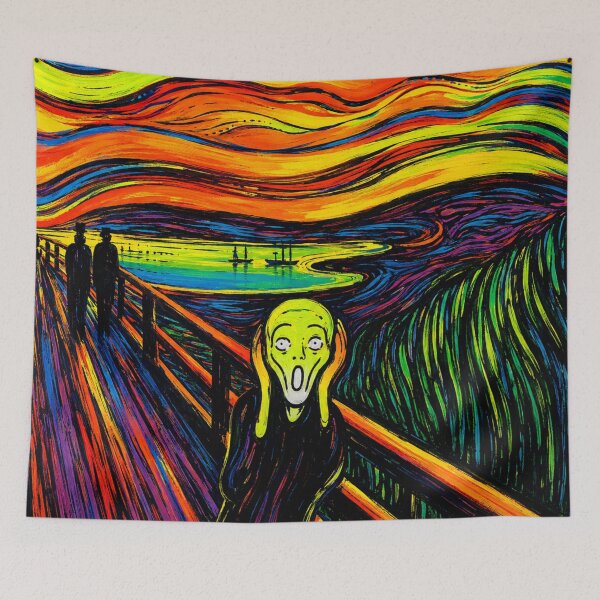 Item preview, Neon Scream Pop Art | Colorful Psychedelic Expressionist Wall Art designed and sold by AbstractAuraArt.